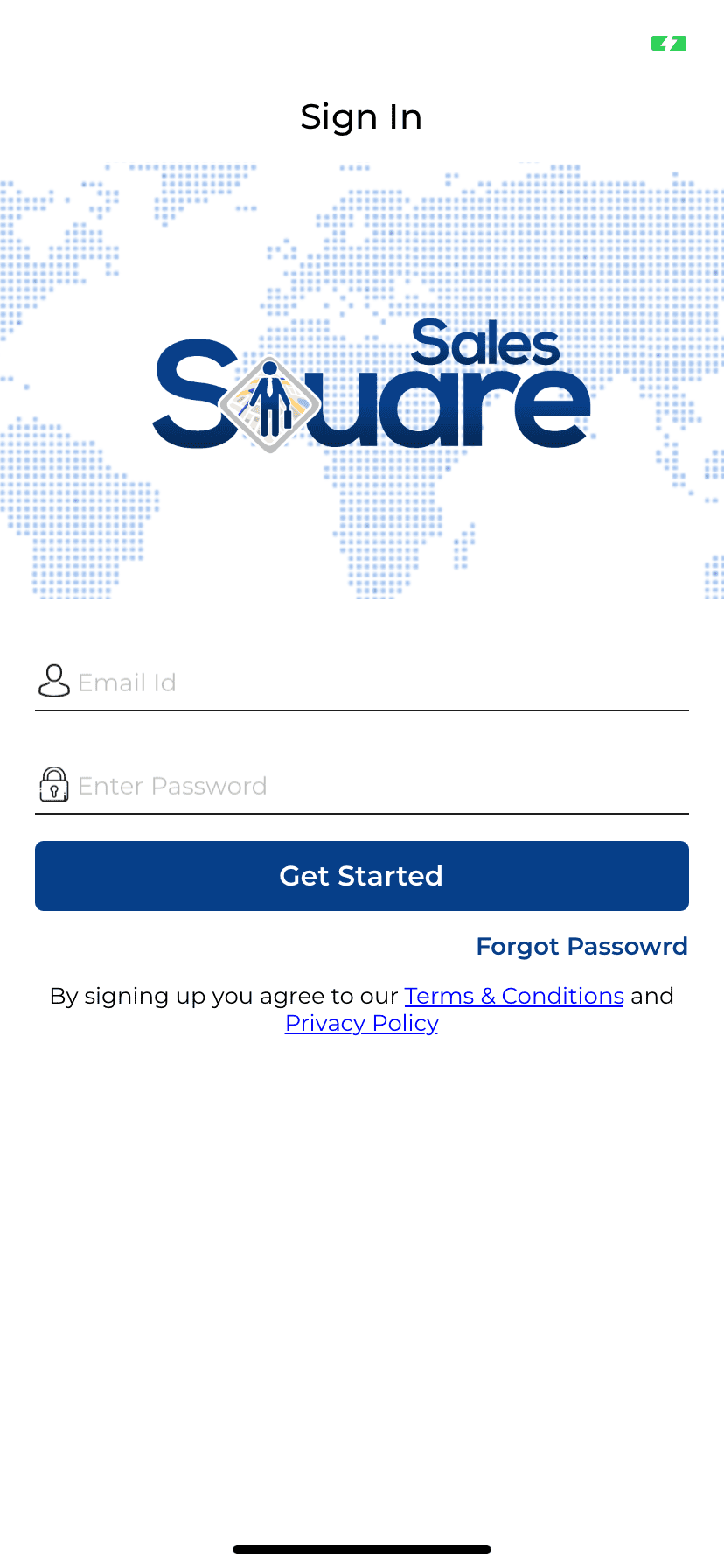 sales square sign up and login page